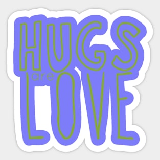 HUGS are LOVE 02green Sticker